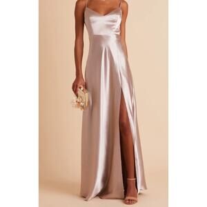 Birdy Grey Bridesmaid Dress Style Jay Color Taupe Fabric Satin Size Women's XS